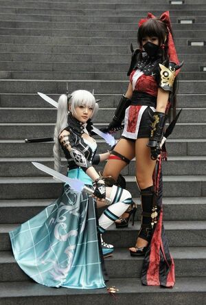 Very beautiful asian cosplay girls with long legs